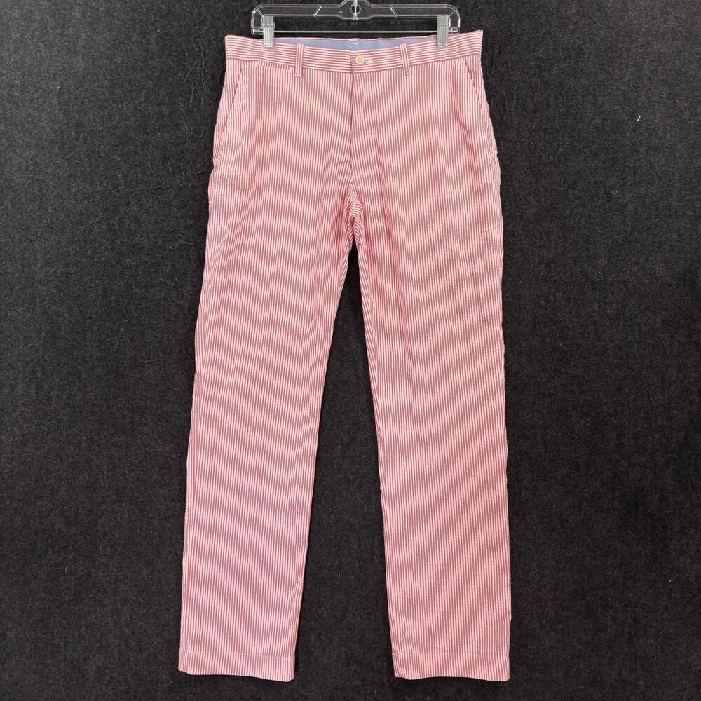 Polo Ralph Lauren Pants Men's 32x32 Pink Striped Seersucker Chino Golf Preppy